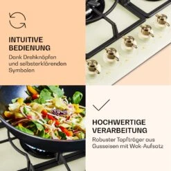 Victoria 5 Gaskochfeld 5-flammig Sabaf-Brenner Glaskeramik Retro-Look -Haushaltsgeräte Store 10038377 de 0005 logo