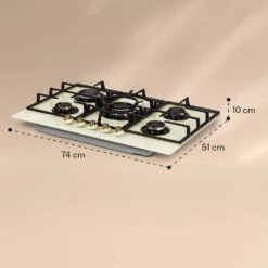 Victoria 5 Gaskochfeld 5-flammig Sabaf-Brenner Glaskeramik Retro-Look -Haushaltsgeräte Store 10038377 yy 0008 logo