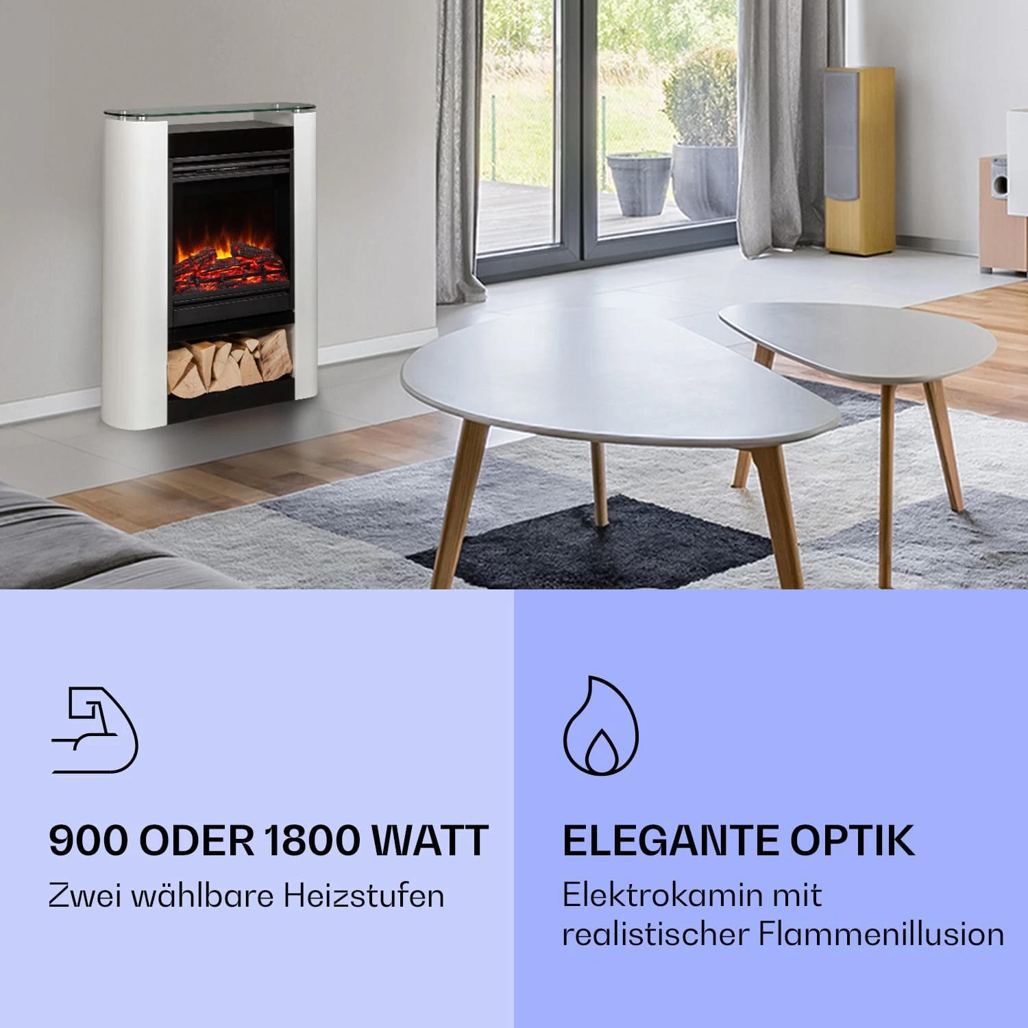 Studio 5 Arc Elektrokamin 1800 W LED-Flammen Heizlüfter Fernbedienung 4 Studio 5 Arc Elektrokamin 1800 W LED-Flammen Heizlüfter Fernbedienung – Bild 2