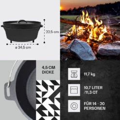 Galloway Dutch Oven 12.0 BBQ-Topf Gusseisen Standfüße Größe XL / 12 Qt 12 Galloway Dutch Oven 12.0 BBQ-Topf Gusseisen Standfüße Größe XL / 12 Qt -Haushaltsgeräte Store 10038587 de 0004 usp
