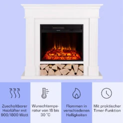 Las Pilas Elektrokamin Heizlüfter 900/1800W Wochentimer Fernbedienung -Haushaltsgeräte Store 10038629 de 0003 usp