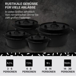 Guernsey Premium Dutch Oven 6.0 BBQ-Topf Gusseisen Größe M / 6 Qt 14 Guernsey Premium Dutch Oven 6.0 BBQ-Topf Gusseisen Größe M / 6 Qt -Haushaltsgeräte Store 10038638 de 0006 usp