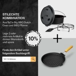 Guernsey Premium Dutch Oven 12.0 BBQ-Topf Gusseisen Voreingebrannt Größe XL / 12 Qt -Haushaltsgeräte Store 10038640 de 0007 usp