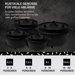 Guernsey Premium Dutch Oven 6.0 BBQ-Topf Gusseisen Standfüße Größe M / 6 Qt 14 Guernsey Premium Dutch Oven 6.0 BBQ-Topf Gusseisen Standfüße Größe M / 6 Qt -Haushaltsgeräte Store 10038642 de 0006 usp