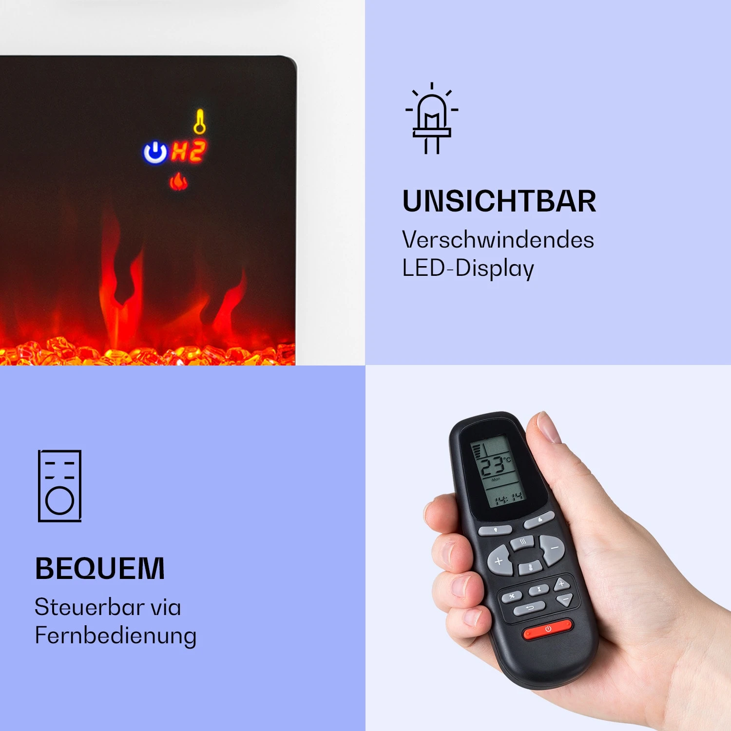 Galeras Elektrischer Wand- Und Einbaukamin 1800 W LED 3 Farben Timer 8 Galeras Elektrischer Wand- Und Einbaukamin 1800 W LED 3 Farben Timer – Bild 6