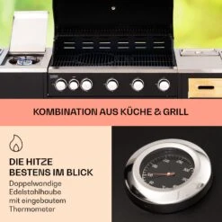 Jersey Outdoor Kitchen Gasgrill Spüle 20,7 KW 5+1 Brenner Mobil -Haushaltsgeräte Store 10039854 de 0003 usp