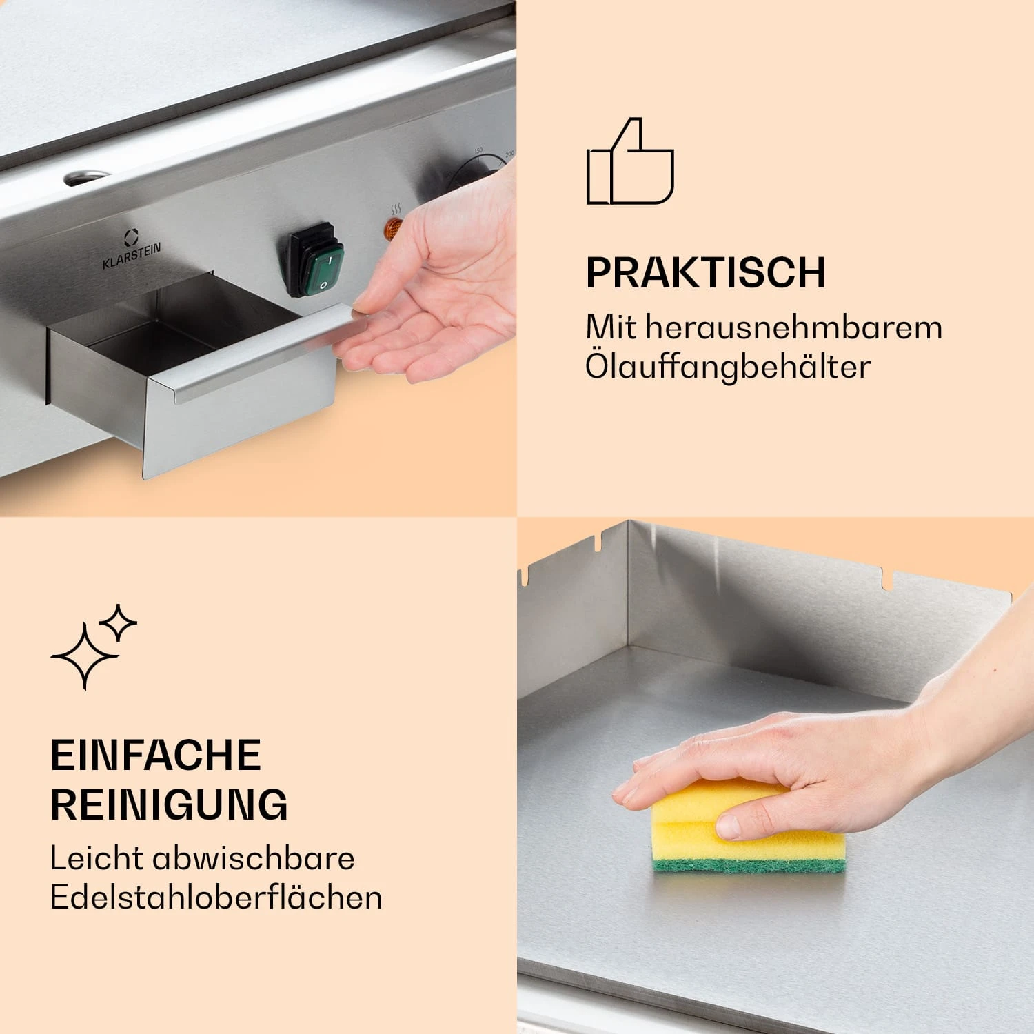 Grillmeile 4400 Elektrogrill Plancha 2x2200W Grillplatte Edelstahl 9 Grillmeile 4400 Elektrogrill Plancha 2x2200W Grillplatte Edelstahl – Bild 7