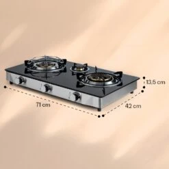 Barzona 3 Campingkocher 3 Brenner 3,4 / 0,75 / 4,3 KW Glas Edelstahl -Haushaltsgeräte Store 10040046 yy 0011 dimensions