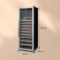 Vinamour 46 Uno Weinkühlschrank 1 Zonen 155 L/46 Fl. 4-18 °C Edelstahl -Haushaltsgeräte Store 10040059 yy 0006 dimensions