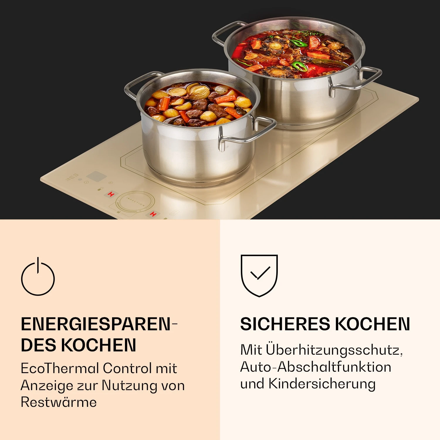 Victoria Domino Induktionskochfeld Einbau 3500W Flexzone Timer 7 Victoria Domino Induktionskochfeld Einbau 3500W Flexzone Timer – Bild 5