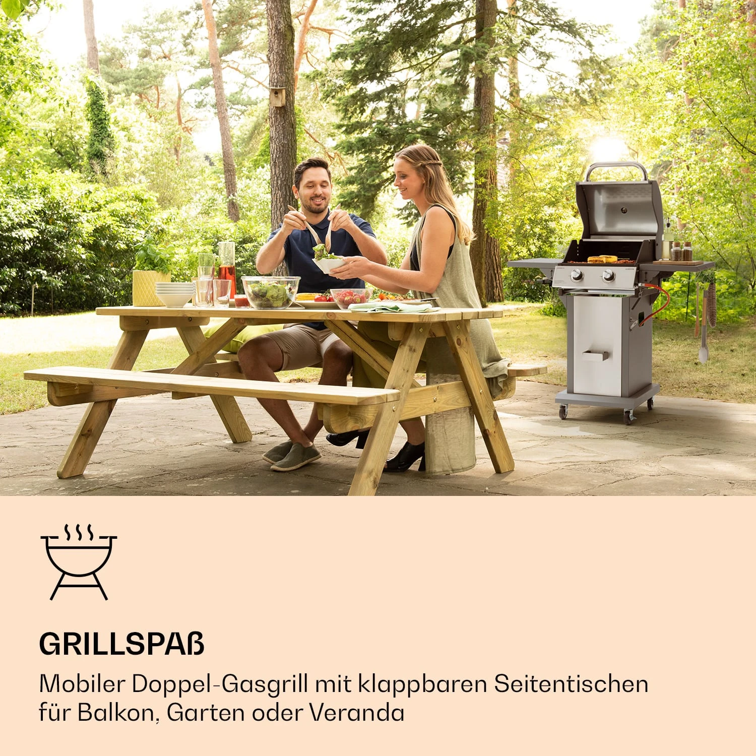 Lucifer 2 Gasgrill 2 X 3,6 KW Brenner 45x45cm Grill Edelstahl Mobil 4 Lucifer 2 Gasgrill 2 X 3,6 KW Brenner 45x45cm Grill Edelstahl Mobil – Bild 2