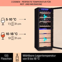 Barossa 123 Duo Weinkühlschrank 123 Fl 226 Ltr 2 Zonen Touch-Steuerung -Haushaltsgeräte Store 10040721 de 0003 usp