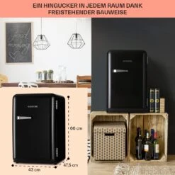 Audrey Retro-Kühlschrank 70 Liter 3 Regale 2 Türfächer Innenbeleuchtung 12 Audrey Retro-Kühlschrank 70 Liter 3 Regale 2 Türfächer Innenbeleuchtung -Haushaltsgeräte Store 10040739 de 0005 logo