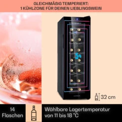 Barolo 14 Slim Uno Weinkühlschrank 46 Ltr 14 Flaschen 11-18°C SingleZone 13 Barolo 14 Slim Uno Weinkühlschrank 46 Ltr 14 Flaschen 11-18°C SingleZone -Haushaltsgeräte Store 10041206 de 0003 usp