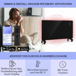 Bansin Crystal Smart Konvektions-Heizgerät 2500W 5 - 50 °C App-Steuerung -Haushaltsgeräte Store 10041211 de 0003 usp
