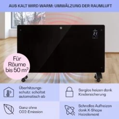 Bansin Crystal Smart Konvektions-Heizgerät 2500W 5 - 50 °C App-Steuerung -Haushaltsgeräte Store 10041211 de 0004 usp