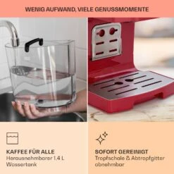 BellaVita Kaffeemaschine 3-in-1 1450 W 20 Bar Milchschäumer -Haushaltsgeräte Store 10041240 de 0006 usp