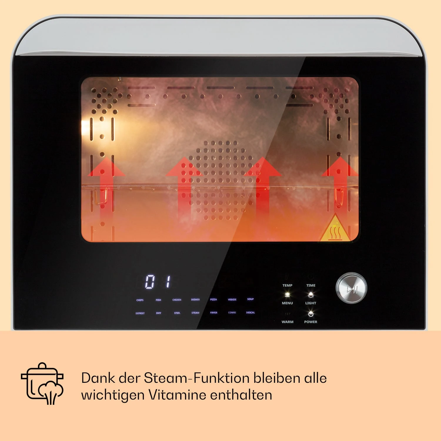 Vita Pro Heißluftfritteuse Dampfgaren 2450 W 18 Ltr 800 Ml Wassertank 4 Vita Pro Heißluftfritteuse Dampfgaren 2450 W 18 Ltr 800 Ml Wassertank – Bild 2