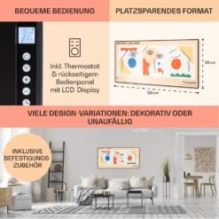 Wonderwall Air Art Smart Infrarotheizung 60x120 Cm 700W Wandinstallation App-Steuerung Abstrakt -Haushaltsgeräte Store 10041363 de 0006 usp