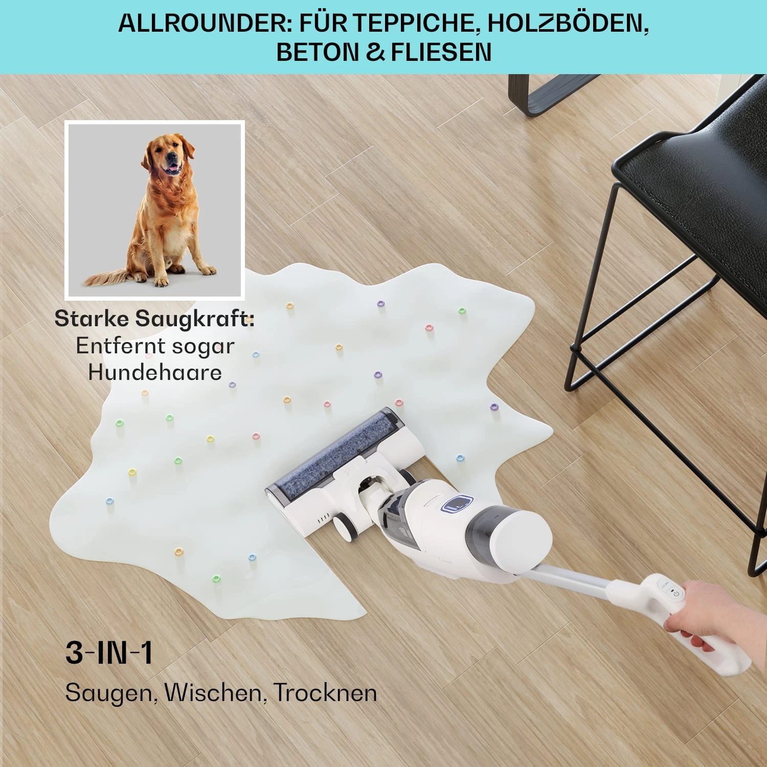 Caswell Nass-/Trockensauger Kabellos Akkubetrieben LED-Display 6 Caswell Nass-/Trockensauger Kabellos Akkubetrieben LED-Display – Bild 4