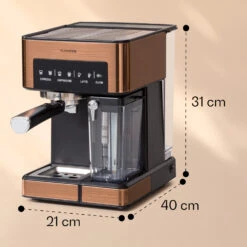 Arabica Comfort Espressomaschine 1350W 20 Bar 1,8l Touch-Bedienfeld 17 Arabica Comfort Espressomaschine 1350W 20 Bar 1,8l Touch-Bedienfeld -Haushaltsgeräte Store 10041524 yy 0011 dimensions