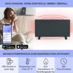 Taal Smart Hybrid-Infrarot-Heizung 105x56cm 750W Wochentimer IP24 -Haushaltsgeräte Store 10041870 de 0003 usp