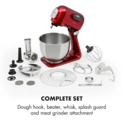 Curve Plus Küchenmaschinen-Set | 5l | 4-in-1 Fleischwolf | Rot 18 Curve Plus Küchenmaschinen-Set | 5l | 4-in-1 Fleischwolf | Rot -Haushaltsgeräte Store 60002329 yy 0010 logo Klarstein Curve Plus Kuechenmaschinen Set rot